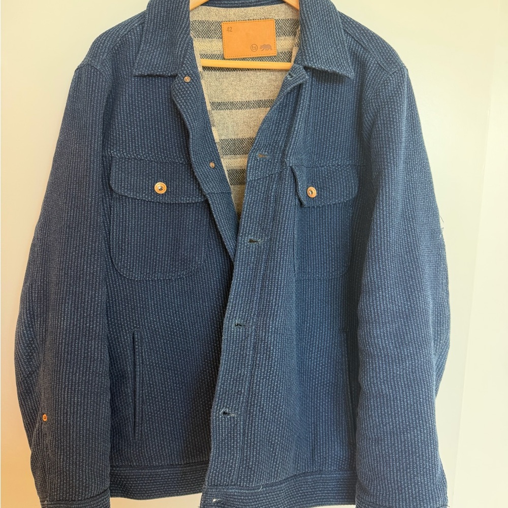 Taylor Stitch Long Haul Wool Lined Sashiko Weave Denim Jacket